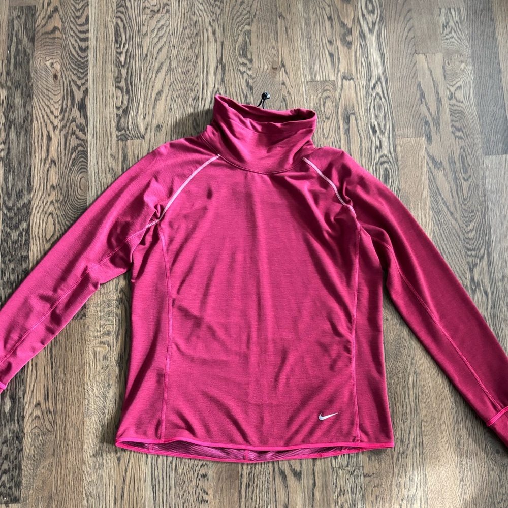Nike Dri-Fit Running Mock Turtleneck Pullover, Magenta